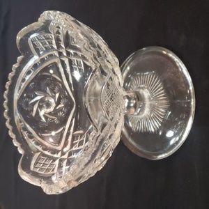 Vintage crystal bowl pedestal fruit serving bowl compote /dessert bowl